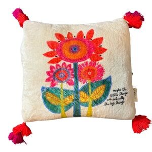 Natural Life Double Sided Throw Decorative Tassels Pillow